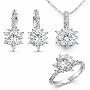 ​Gümüş Çiçek Desenli Kadın Set