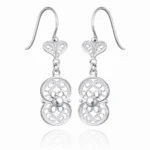 Gümüş Çiçek Motifli Telkari Kadın Küpe