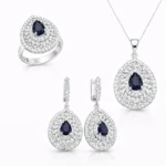 Gümüş Damla Desenli Bayan Set