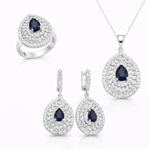 Gümüş Damla Desenli Bayan Set