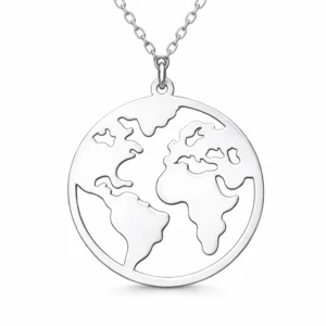 Gümüş Dünya Kadın Kolye