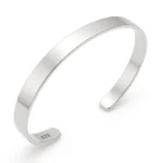 Gümüş Düz Erkek Kelepçe Bilezik