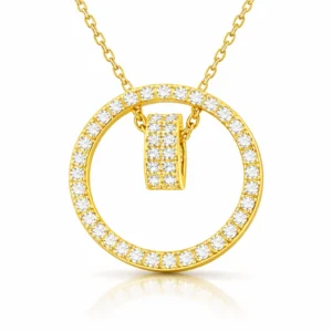 Gümüş Gold İç İçe Geçmiş Halka Kadın Kolye