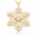 Gümüş Gold Kar Tanesi Kolye