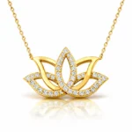 Gümüş Gold Lotus Çiçeği Kadın Kolye