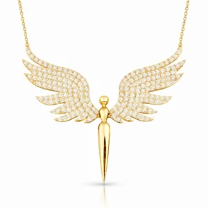 Gümüş Gold Mikail Meleği Kadın Kolye