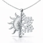 Gümüş Güneş Kartanesi Bayan Kolye