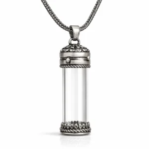 Gümüş İçi Açılabilen Muska Kabı Cevşen Erkek Kolye