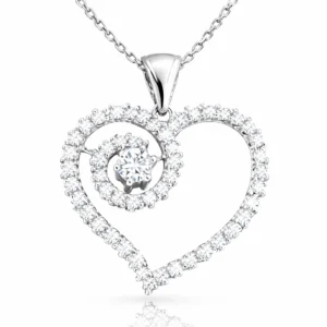 Gümüş Kalpli Bayan Kolye