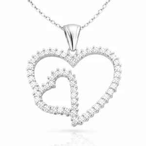 Gümüş Kalpli Bayan Kolye