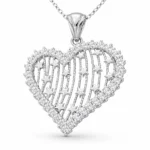 Gümüş Kalpli Bayan Kolye