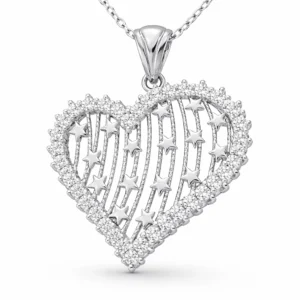 Gümüş Kalpli Bayan Kolye