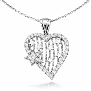 Gümüş Kalp Yıldız Bayan Kolye