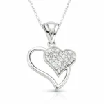 Gümüş Kalpli Bayan Kolye