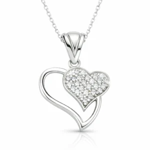 Gümüş Kalpli Bayan Kolye