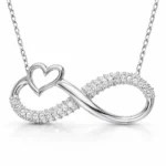 Gümüş Kalpli Sonsuzluk Bayan Kolye