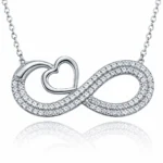 Gümüş Kalpli Sonsuzluk Bayan Kolye