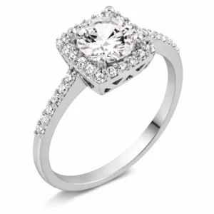 Gümüş Kare Tek Taş Bayan Yüzük