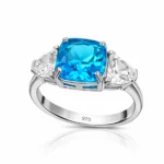 Gümüş Mavi Zirkon Taşlı Kadın Yüzük