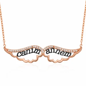 Gümüş Melek Canım Annem Bayan Kolye