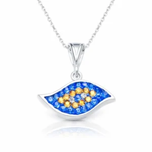 Gümüş Nazar Gözlü Bayan Kolye