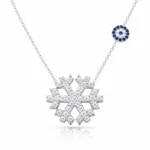 Gümüş Nazarlı Kar Tanesi Kadın Kolye