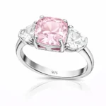 Gümüş Pembe Zirkon Taşlı Kadın Yüzük