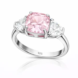Gümüş Pembe Zirkon Taşlı Kadın Yüzük