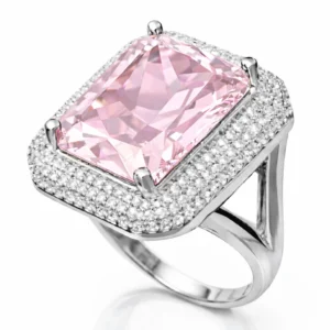 Gümüş Pembe Zirkon Taşlı Kadın Yüzük