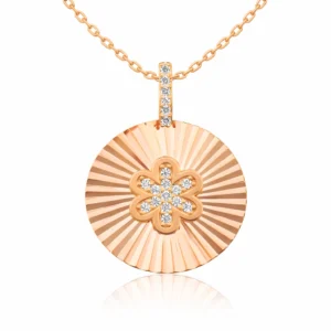 Gümüş Rose Fırfırlı Çiçek Bayan Kolye