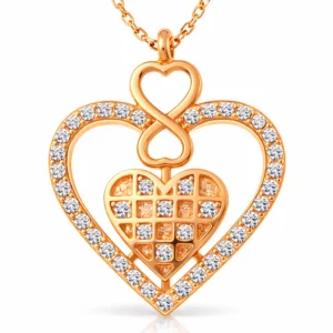 Gümüş Rose Kalp Sonsuzluk Kadın Kolye