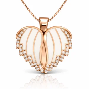 Gümüş Rose Kalpli İsimli Bayan Kolye