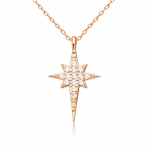 Gümüş Rose Kutup Yıldızı Kadın Kolye