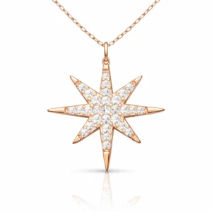 Gümüş Rose Kutup Yıldızı Kadın Kolye