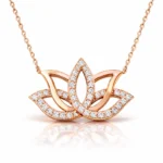 Gümüş Rose Lotus Çiçeği Kolye