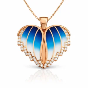 Gümüş Rose Kalpli İsimli Bayan Kolye