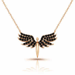 Gümüş Rose Mikail Meleği Bayan Kolye