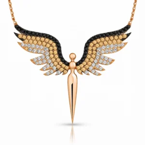 ​Gümüş Rose Mikail Meleği Bayan Kolye