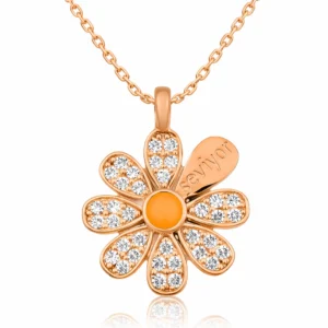 Gümüş Rose Papatya Seviyor Bayan Kolye