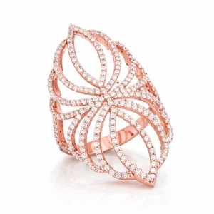 Gümüş Rose Zirkon Taşlı Bayan Yüzük