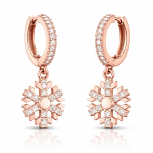 Gümüş Sallantılı Rose Kar Tanesi Kadın Küpe