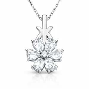 Gümüş Beyaz Sevgi Çiçeği Kadın Kolye
