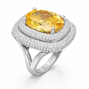 Gümüş Sitrin Taşlı Kadın Yüzük