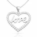 Gümüş Taşlı Love Bayan Kolye