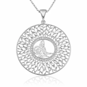 Gümüş Tuğralı Bayan Kolye