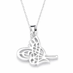 Gümüş Tuğralı Bayan Kolye