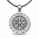 Gümüş Vegvisir Viking Pusulası Erkek Kolye