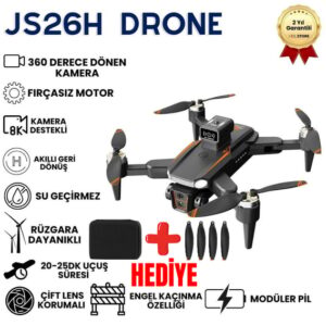 JS26H Katlanabilir Drone 4K Kamera 360° Engel Algılama Uzaktan Kumandalı
