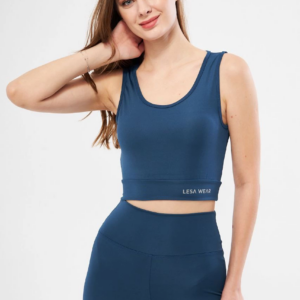 Kolsuz Sporcu Baskılı Crop - Turkuaz