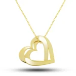 Gümüş Gold Çifte Kalp Aşk Kadın Kolye